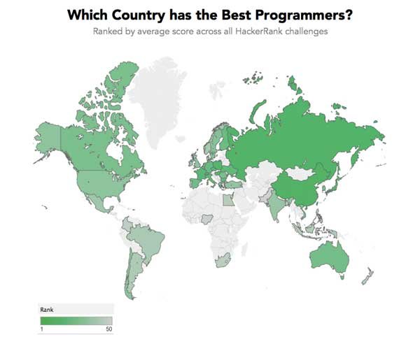 world map of the best programmers